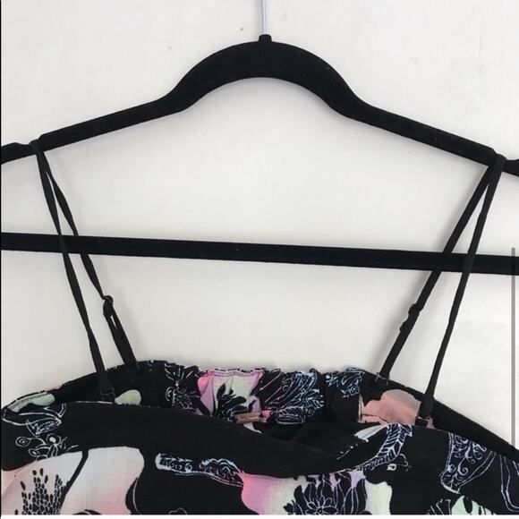 FREE PEOPLE Floral Handkerchief Hem Top Blouse Boho Tank Asymmetrical - Picture 5 of 7